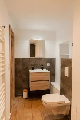 Salle de bains dans l'établissement Gîte Relais Terrasse