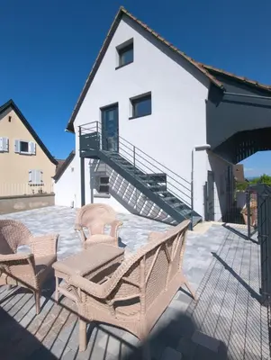 Balcon ou terrasse dans l'établissement gîte chez Eric et Céline