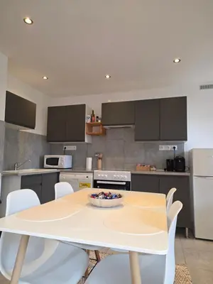 Cuisine ou kitchenette dans l'établissement Appartement Les Géraniums