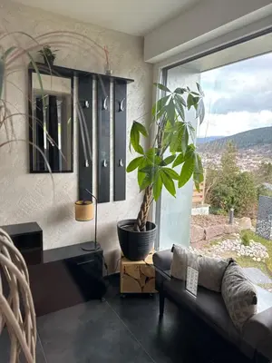 Coin salon dans l'établissement la ruche Bel appartement avec terrasse, magnifique vue , 2 spa