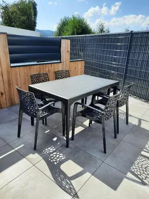 Balcon ou terrasse dans l'établissement GITE DE LA PIERRE PLATE