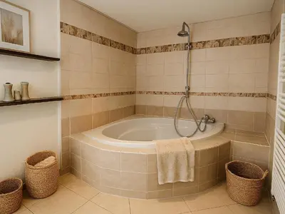 Salle de bains dans l'établissement Maison Alsacienne Historique avec Parking à Ammerschwihr - FR-1-744-23