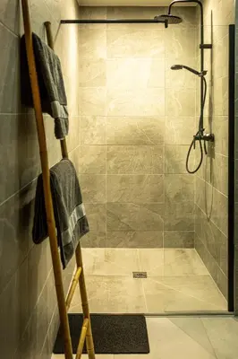 Salle de bains dans l'établissement Gîte Spa Cookie