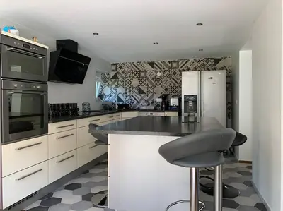 Cuisine ou kitchenette dans l'établissement Gîte du Florival