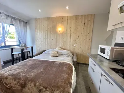 Cuisine ou kitchenette dans l'établissement studio calme et cozy avec parking privé