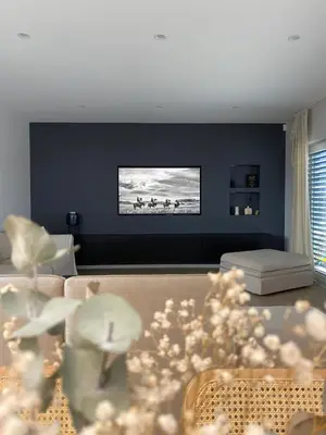 Télévision ou salle de divertissement dans l'établissement Maison spacieuse au calme proche Colmar avec piscine