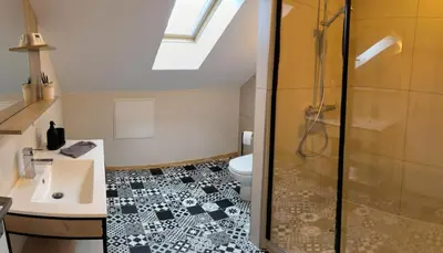 Salle de bains dans l'établissement Le spitzacker gîte familial au calme