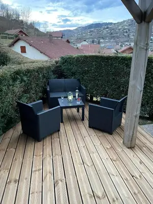Vue générale sur la montagne ou vue sur la montagne depuis l'appartement