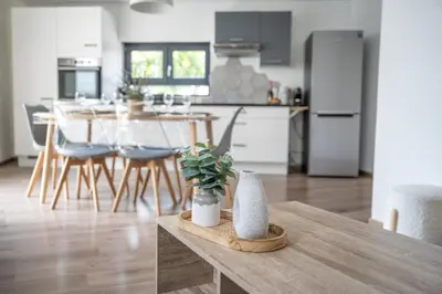 Cuisine ou kitchenette dans l'établissement Appartement l'Eden
