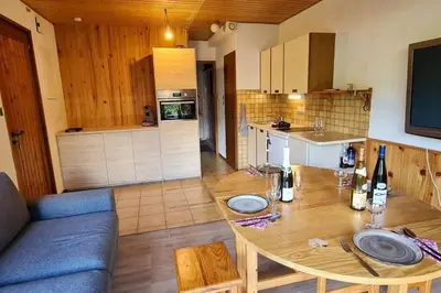 Cuisine ou kitchenette dans l'établissement Gîte Le Bressaud