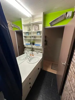 Salle de bains dans l'établissement Studio situé au pied des pistes de LaBresse