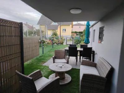 Coin salon dans l'établissement Gîte le petit wintz 4 personnes avec son jardin privatif - Parking avec borne de recharge pour véhicule électrique 22Kw - 2 vélos