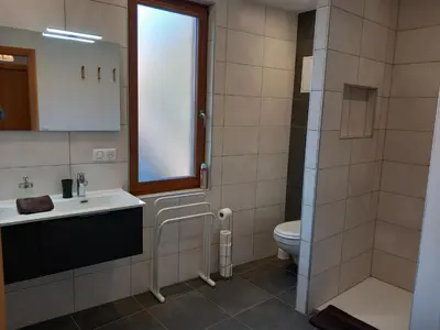 Salle de bains dans l'établissement Gite Schlossberg
