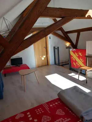Télévision ou salle de divertissement dans l'établissement Gite Schlossberg