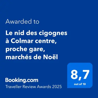 Certificat, récompense, panneau ou autre document affiché dans l'établissement Le nid des cigognes à Colmar centre, proche gare, marchés de Noël