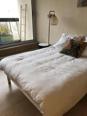 Un ou plusieurs lits dans un hébergement de l'établissement Studio entre forêt et vignoble !