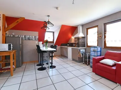 Cuisine ou kitchenette dans l'établissement Gîte charmant au calme, 2 personnes, proche vignobles et châteaux, animaux acceptés, terrasse jardin - FR-1-744-33