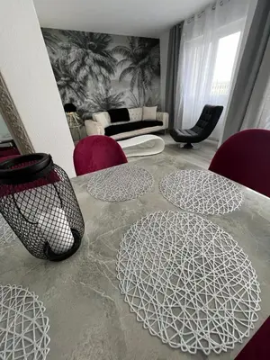 Coin salon dans l'établissement Le Cannois, Appartement de star 3 chambres