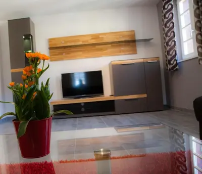 Télévision ou salle de divertissement dans l'établissement Appartements Le Hupsa Pfannala