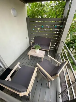 Balcon ou terrasse dans l'établissement Duplex tout confort, 2 min de Colmar, parking gratuit