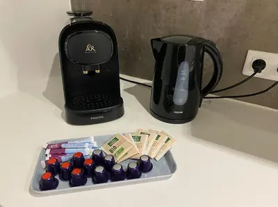 Plateau bouilloire dans l'établissement Duplex tout confort, 2 min de Colmar, parking gratuit