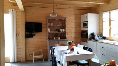 Cuisine ou kitchenette dans l'établissement Giteovosges
