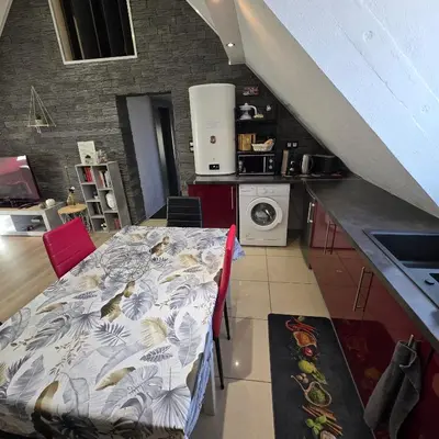 Cuisine ou kitchenette dans l'établissement Gîte Vallée de Munster 3 étoiles chez Flavie & Ludo