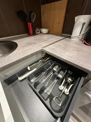 Cuisine ou kitchenette dans l'établissement Le 12 - Joli F2 neuf, Mulhouse centre - stationnement gratuit