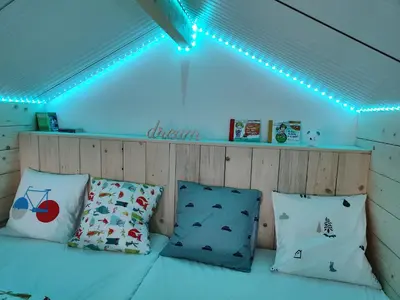 Coin salon dans l'établissement Gîte indépendant au calme 