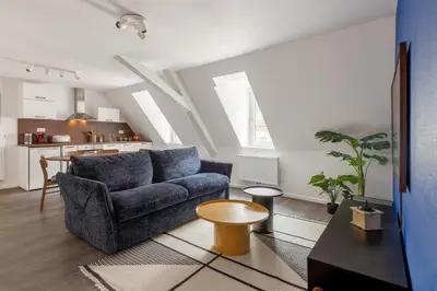 Coin salon dans l'établissement Travel Homes - Republic, charm in the heart of Colmar