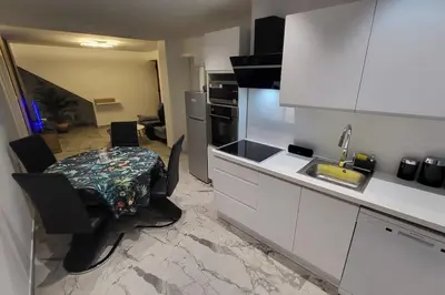 Cuisine ou kitchenette dans l'établissement A O G prestige Relax Max SPA SAUNA