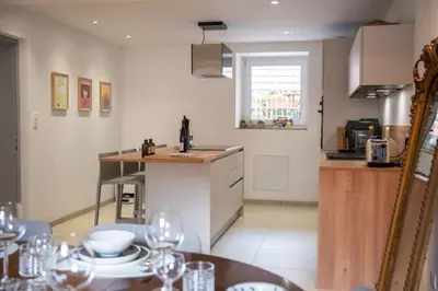 Cuisine ou kitchenette dans l'établissement Chambre Super Broussard