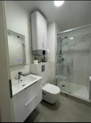 Salle de bains dans l'établissement La loupette