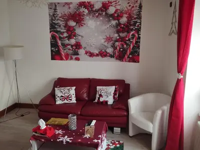 Coin salon dans l'établissement Charmant appartement de 3 pièces, Colmar