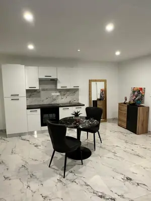 Cuisine ou kitchenette dans l'établissement Appartement cosy jacuzzi spa 70M2