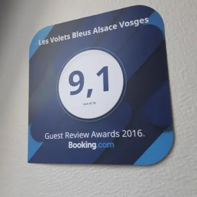 Certificat, récompense, panneau ou autre document affiché dans l'établissement Les Volets Bleus Alsace Vosges