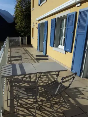 Balcon ou terrasse dans l'établissement Les Volets Bleus Alsace Vosges