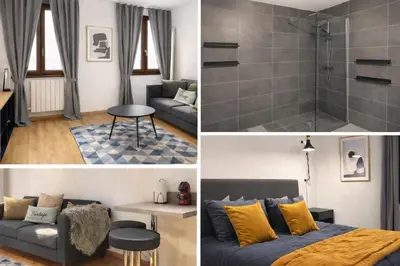 Coin salon dans l'établissement Élégant F2 luxueux proche Suisse
