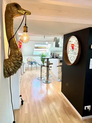 Cuisine ou kitchenette dans l'établissement APPARTEMENT DUPLEX