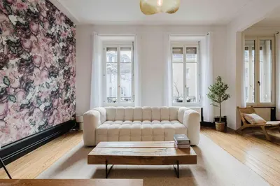 Coin salon dans l'établissement Appartement haut de gamme à Belfort idéal business & détente
