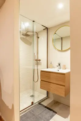Salle de bains dans l'établissement Petit studio pour 2 personnes au cœur de Selestat
