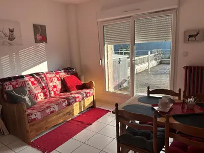 Coin salon dans l'établissement Appartement sur les hauteurs de Gérardmer