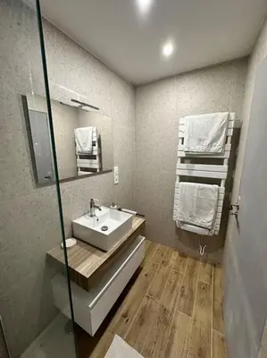 Salle de bains dans l'établissement L’ancienne ferme
