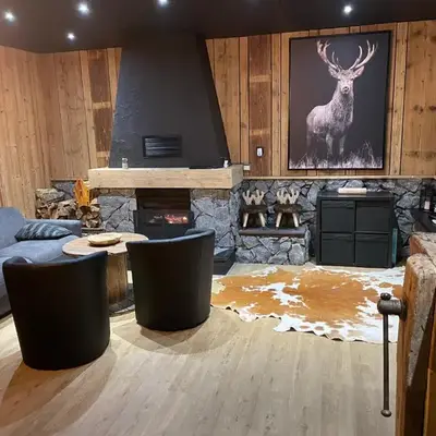 Chalet en forêt avec etang.