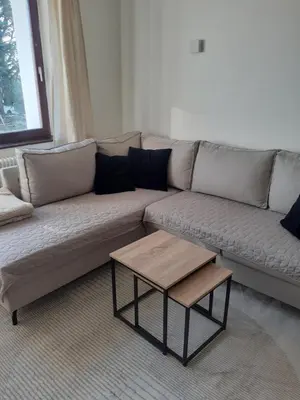Coin salon dans l'établissement Gîte doux repos en campagne 10 min Colmar