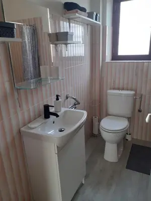 Salle de bains dans l'établissement Gîte doux repos en campagne 10 min Colmar