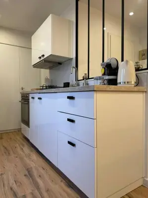 Cuisine ou kitchenette dans l'établissement Bali suites - Basel / Dreilander