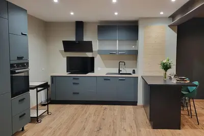 Cuisine ou kitchenette dans l'établissement Gite 12 personnes proche Colmar