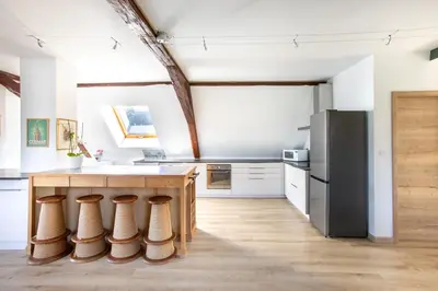 Cuisine ou kitchenette dans l'établissement Le gîte de la Grande Vallée - Vue exceptionnelle