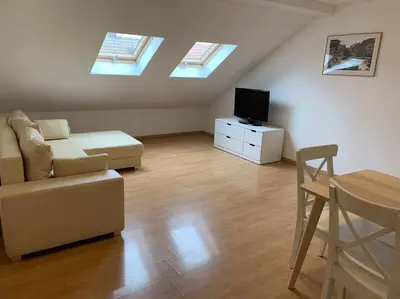 Télévision ou salle de divertissement dans l'établissement Cozy Little One Room Appartment, a tranquil haven!